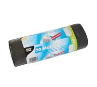 PAPSTAR Sac poubelle LDPE avec cordon de serrage 60 litres gris