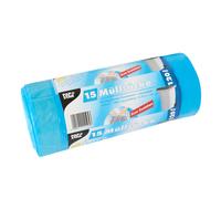 PAPSTAR Sacs poubelle LDPE avec cordon de serrage 120 litres bleu 15 sacs