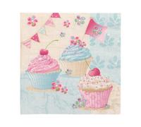 PAPSTAR Serviettes à motif "Birthday Cup Cakes" 330 x 330 mm 20 pièces