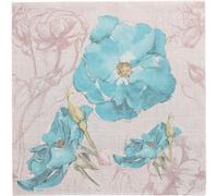 PAPSTAR Serviettes à motif "ROYAL Collection Blossom" turquoise 50 pièces