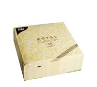 Papstar Serviettes Damascato jaune 40 x 40cm 50 pièces 84996