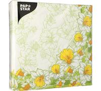 Papstar serviettes Narciso motif printemps 3 plis 40x40cm 50 pièces