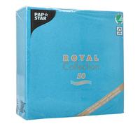 Papstar Serviettes Royal Collection 81748 pliées en 4 Turquoise 40 x 40 cm Lot de 50