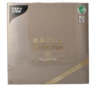 Papstar Serviette de table Royal Collection en ouate non tissé grise 40 x 40 cm – Paquet de 50