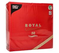 Papstar Serviette de table Royal Collection en ouate non tissé rouge 40 x 40 cm – Paquet de 50