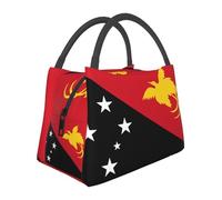 Papua New Guinea Drapeau Sac Isotherme Repas Femmes Grande Capacité Organisateur Portable Poche Tote Lunch Box Adultes Pique-Nique Lunch Bag Adultes Pique-Nique Plage Travail