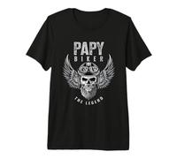 Papy Biker Motard Cadeau drôle Moto Papi T-Shirt Haut de Gamme