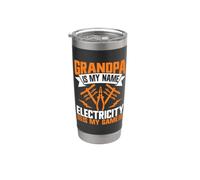 Papy is my name Electricity is my game electrician Gobelet isotherme en acier inoxydable double paroi