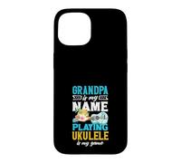 Papy is My Name Playing ukulélé is My Game Player Coque pour iPhone 15