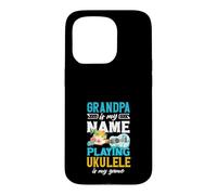 Papy is My Name Playing ukulélé is My Game Player Coque pour iPhone 15 Pro