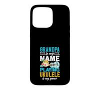 Papy is My Name Playing ukulélé is My Game Player Coque pour iPhone 15 Pro Max