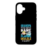 Papy is My Name Playing ukulélé is My Game Player Coque pour iPhone 16