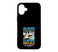 Papy is My Name Playing ukulélé is My Game Player Coque pour iPhone 16 Plus