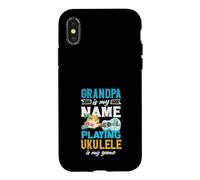 Papy is My Name Playing ukulélé is My Game Player Coque pour iPhone X/XS