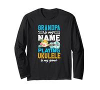 Papy is My Name Playing ukulélé is My Game Player Manche Longue