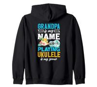 Papy is My Name Playing ukulélé is My Game Player Sweat à Capuche