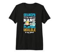 Papy is My Name Playing ukulélé is My Game Player T-Shirt Haut de Gamme