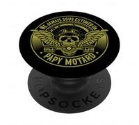 Papy Motard légendaire Vintage crâne ailé pour Biker Senior PopSockets PopGrip Adhésif