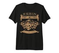 Papy Motard Qui Dechire - Grand Père Pepe Biker Fan Moto T-Shirt Haut de Gamme
