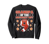Papy of The Birthday Boy 9 Football Sports Cool 9th Party Sweatshirt