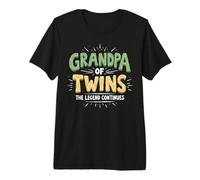 Papy of Twins The Legend Continue Twin Grandpa T-Shirt Haut de Gamme