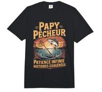 Papy Pêcheur Patience Infinie Histoires Exagérées Comfort Colors Adult Heavyweight T-Shirt