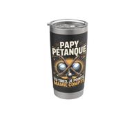 Papy Pétanque Tu Tires Je Pointe Mamie Compte Gobelet isotherme en acier inoxydable double paroi