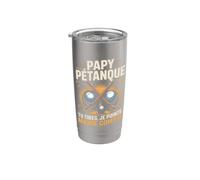 Papy Pétanque Tu Tires Je Pointe Mamie Compte Gobelet isotherme en acier inoxydable double paroi