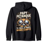 Papy Pétanque Tu Tires Je Pointe Mamie Compte Sweat à Capuche