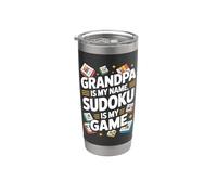 Papy s'appelle Mon nom Sudoku est mon jeu Gobelet isotherme en acier inoxydable double paroi