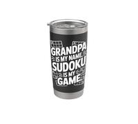 Papy s'appelle Mon nom Sudoku est mon jeu Gobelet isotherme en acier inoxydable double paroi