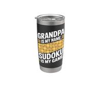 Papy s'appelle Mon nom Sudoku est mon jeu Gobelet isotherme en acier inoxydable double paroi