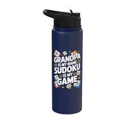 Papy s'appelle Mon nom Sudoku est mon jeu Stainless Steel Insulated Water Bottle