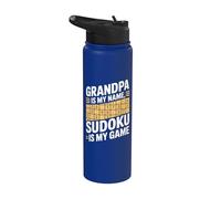 Papy s'appelle Mon nom Sudoku est mon jeu Stainless Steel Insulated Water Bottle