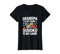 Papy s'appelle Mon nom Sudoku est Mon Jeu T-Shirt Graphique avec Valeur, Femme, Noir, XS