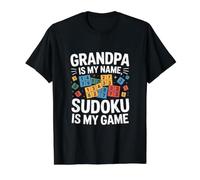 Papy s'appelle Mon nom Sudoku est Mon Jeu T-Shirt Graphique avec Valeur, Homme, Noir, M