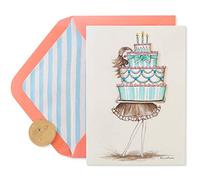 Papyrus Carte d'anniversaire pour sœur - Conçue par Bella Pilar (fille tenant un gâteau)