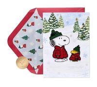 Papyrus Carte de vacances Peanuts avec Snoopy et Woodstock, carte de Noël festive pour tout le monde (Stay Cozy)