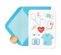 Papyrus Carte vierge d'appréciation (médecin, infirmière, icônes médicales)