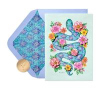 Papyrus Carte vierge pour elle - Conçue par Bella Pilar (serpent et fleurs)