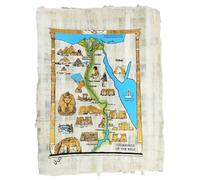 Papyrus égyptien original, carte archéologique de l'Égypte ancienne, peinte à la main, trésors du Nil, décoration historique, 22 x 33 cm