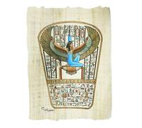 Papyrus égyptien original - Déesse Isis ailée | Fabriqué et peint à la main en Égypte | Véritable Papyrus 22 x 33 cm