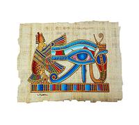 Papyrus égyptien original - Œil d'Horus 23 × 33 cm | Fabriqué et peint à la main en Égypte | Amulette de protection et art décoratif