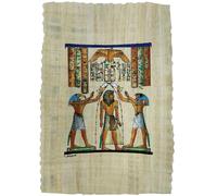 Papyrus égyptien original peint à la main - Rituel de purification du pharaon avec Horus et Thot - Véritable Papyrus artisanal fabriqué en Égypte - Décoration de l'Égypte ancienne (22 × 33 cm)
