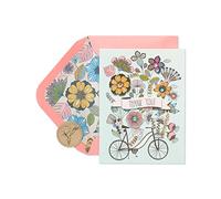 Papyrus Globe avec avion faite à la main dans une boîte Thank You Note Cards, 8-count Flowers and Bike