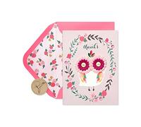Papyrus Globe avec avion faite à la main dans une boîte Thank You Note Cards, 8-count Lovely Owl