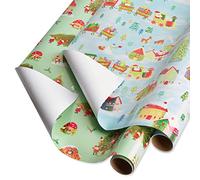 Papyrus Lot de 2 rouleaux de papier cadeau de Noël, nains et train du Père Noël (52,5 m²)