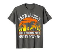 Papysaurus Grand-Père Papou Papy T-Shirt, Homme, Asphalte, M