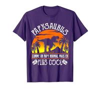 Papysaurus Grand-Père Papou Papy T-Shirt, Homme, Violet, M