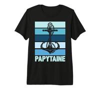 Papytaine du Navire Papy Capitaine Bateau Humour Marin T-Shirt Haut de Gamme